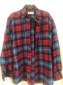 Orvis kariertes Flanellhemd Wildlederbesatz Akzente Baumwolle Outdoor Holzfäller Herren M - Bild 1 von 7
