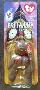 TY MCDONALD'S TEENIE BEANIE BABY BEAR BRITANNIA W/ RARE 1993/OAKBROOK TAG ERRORS - Picture 1 of 8