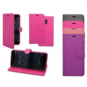 Case For Nokia 6 Wallet Flip PU Leather Stand Card Slot Pouch Phone Cover - Picture 1 of 20