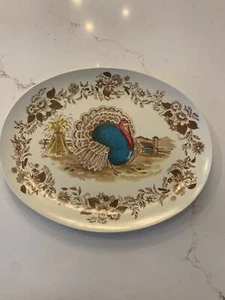 Vintage Thanksgiving Turkey Platter Melmac Royal Nottingham Northern  16"x 12” - Picture 1 of 10