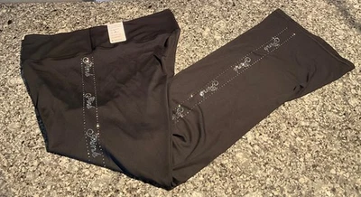 NEW XXL REGULAR VS PINK BLACK BLING LOGO SHINE FLARE RELAY LEGGINGS - Image 1 of 4