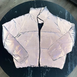 Reflective Silver SHEIN Puffer Jacket Ladies L - Picture 1 of 10