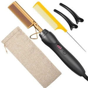 Hot Comb Hair Straightener Heat Pressing Combs - Ceramic Electric Straighteni... - Picture 1 of 7