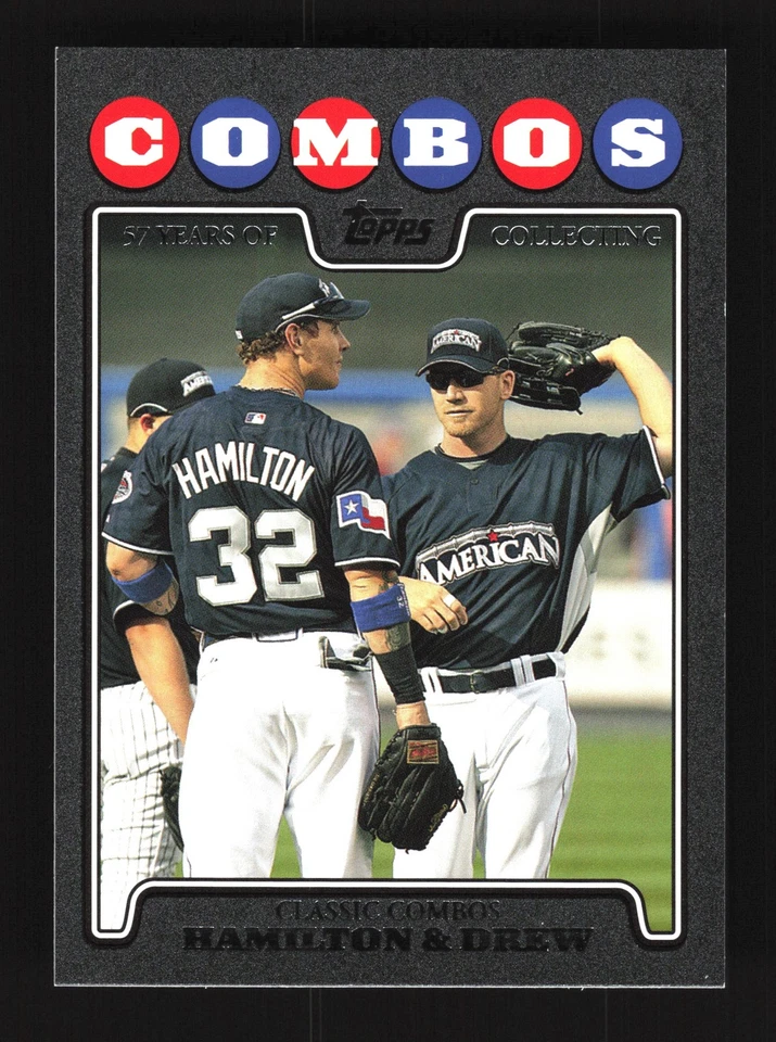 Hamilton/Drew Rangers/Red Sox 2008 Topps Update Black #UH112 SN /57 - Image 1 of 2