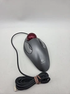 Logitech T-BC21 Optical Trackman Marble USB Mouse Srebrna Ergonomiczna - Testowana - Zdjęcie 1 z 5