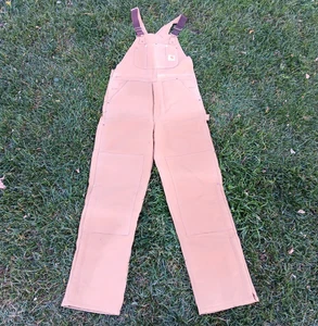 Mono con tirantes marrón Carhartt Duck de colección R02BRN ROJO acolchado 36x36 HECHO EN UNIÓN - Imagen 1 de 17