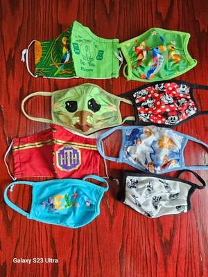 Lot of 6 Disney Face Masks Adult Size Reusable Mickey, Star War - Image 1 of 4