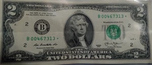2013 Two Dollar Star Note FRB New York $2 Bill - Low Number - Picture 1 of 2