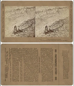 SOLDATO CONFEDERATO MORTO GUERRA CIVILE 3D Stereoview Card Storia 3D - Foto 1 di 1