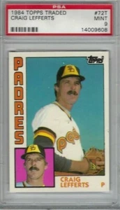 1984 Topps baseball card #72T Craig Lefferts, San Diego Padres graded PSA 9 - Picture 1 of 1