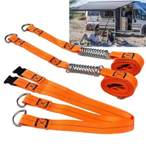 NEW Awning Tie Down Kit for Caravan Motorhome – Green Storm Straps Over The Top - Picture 1 of 12