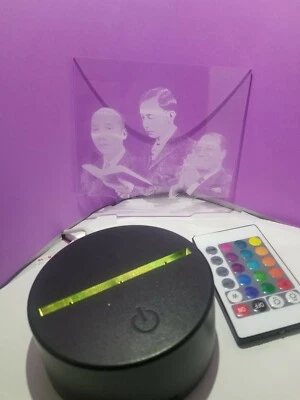 Fard, Eliijah, Farrakhan 3D Photo Night Light - Color Changing Acrylic Plate  - Image 1 of 4