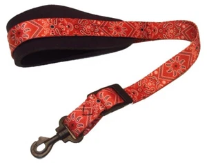 Neoprene Saxophone Strap Red Bandana Pattern Sax strap "NEW" - Picture 1 of 1