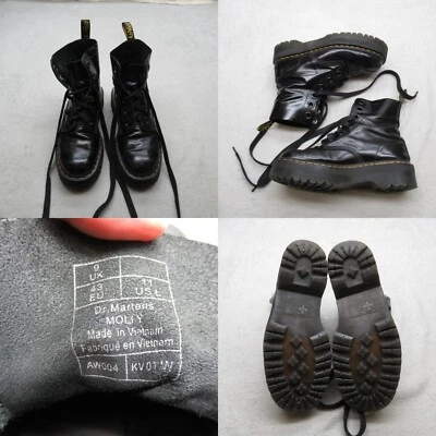 Dr. Martens Leather Boots Womens 11 Black Molly Patent Platform Ankle 43EU 9 UK - Image 1 of 4