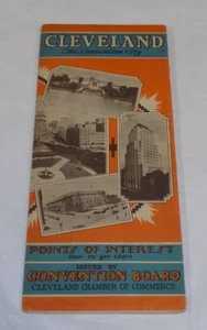 1931 Vintage Multi-folded COLOR Map of CLEVELAND, OHIO - Picture 1 of 2