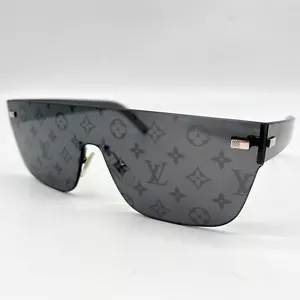 Louis Vuitton sunglasses Monogram Wellington City Mask Z0993U Men's Black Auth - Picture 1 of 11