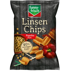 Funny Frisch Linsen Chips Paprika Style mit pflanzlichem Protein 90g Packung - Bild 1 von 3