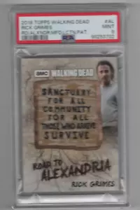 WALKING DEAD ROAD TO A... RICK GRIMES SANCTUARY SIGN PATCH CARD GRADED PSA 9!! - Picture 1 of 2