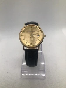 Lucien Piccard 18kt Yellow Gold Date Leather Watch *Is Running* - Picture 1 of 12