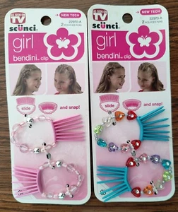 Girls Scunci Bendini Clip As  Seen On TV  1 Pink 2 pc 1 Blue  2 Pc-NEW - Picture 1 of 4