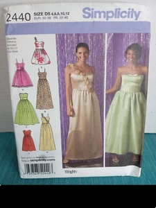 2440 Simplicity Sewing Pattern. Misses dress with 3 length variati Size D5 4-12 - Picture 1 of 3