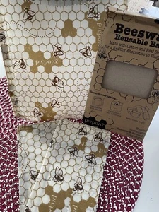 Beeswax Reusable Bags 6 Bags 7"×6 1/2" Flat - Picture 1 of 5