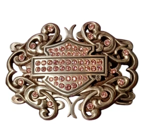 Harley Davidson pink rhinestone bar and shield belt buckle K5 - Picture 1 of 3