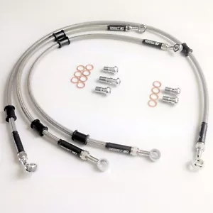 HONDA CX650E EUROSPORT 1983-on VENHILL s/steel braided brake lines hoses FRONT - Picture 1 of 4