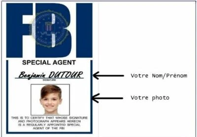 Badge Personalised Agent Fbi With Your Photo And Name Fbi Custom Id Badge - Image 1 of 3