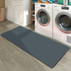Navy Bath Mat Super Absorbent Floor Mat, Thin Cut to Fit Bathroom Rugs