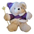 NWT DanDee 13 Inch Plush Teddy Precious Wizard Plush Purple Robe & Hat Gold Wand
