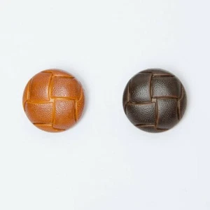 Football Button Sprayed Leather Look Round Shank Buttons Various Sizes - Picture 1 of 3