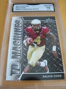 DALVIN COOK VIKINGS 2017 LEAF DRAFT TD MACHINES ROOKIE RC TD05 GRADED 10 - Bild 1 von 1