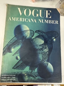 Vintage Vogue Magazine Americana Number February 1944 WWII Wartime - Picture 1 of 9
