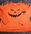 Spirit Halloween Shirt Long Sleeve Jack O Lantern Pumpkin Top Womens Sz M - NEW