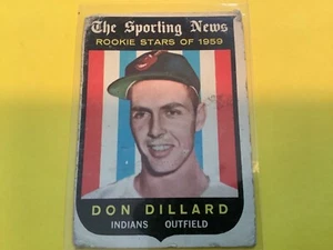 #123 DON DILLARD CLEVELAND INDIANS BASEBALL CARD - Picture 1 of 2