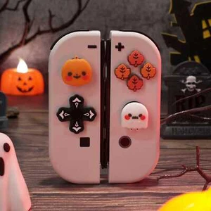 GeekShare D-Pad ABXY Button Thumb Grip Cap for Switch/OLED Pumpkin kid Halloween