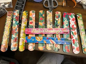 1 Dozen Pcs Slap Bracelets Hawaiian Theme. - Picture 1 of 1