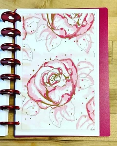 CRUSCOTTO rosa oro rosso fiore rosa 4 usi con planner TUL/Arc (8 dischi) - Foto 1 di 3