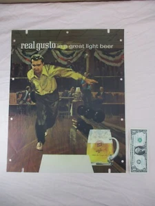 Vintage 1970er Schlitz Bier Bowling Sport Szene Bar Schild Einsatz Schattenkasten Wandbild Neu aus altem Lagerbestand - Bild 1 von 4