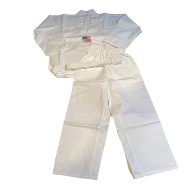 Proforce Kids Taekwondo V-Neck Uniform White Size 0 - Image 1 of 2