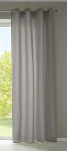 Bufanda de cortina ojales ""Berlín"" hermética microsatén HxB 175x140 cm gris claro - Imagen 1 de 1