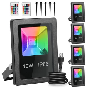 Led Flood Light,10W RGB Color Changing Waterproof Security Lights, with US Pl... - Bild 1 von 7