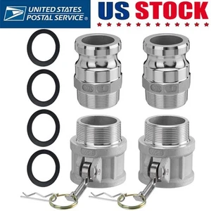 2 xCamlock Fittings Type B Cam & Groove Hose Fittings+ 2 x Type F Global Coupler - Picture 1 of 12
