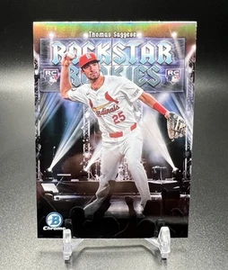 2025 Bowman Chrome THOMAS SAGGESE RC Rockstar Rookies #RR-17 St. Louis Cardinals - Picture 1 of 2