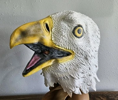Bald Eagle Adult Latex Rubber Mask Costume Cosplay Realistic Details Textured  - Image 1 of 4