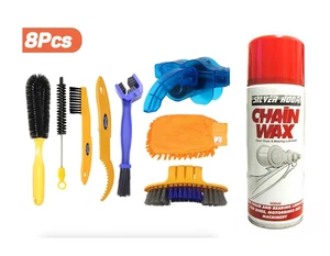 Kit de limpieza de bicicletas de 8 piezas 4 piezas que incluye depurador de cadena de bicicleta con cera de cadena 400 ml - Imagen 1 de 11