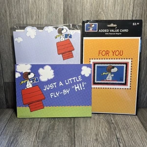 Snoopy Peanuts Stationery Lot Hallmark USPS Postcards Magnet Paper Sheets New - Picture 1 of 16