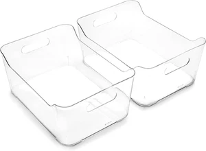 | Plastic Storage Bins, Large - 2 Pack, Clear | the SOHO COLLECTION | Pantry Org - Picture 1 of 12