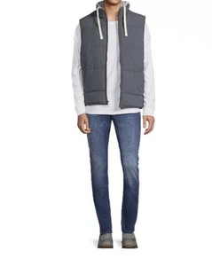 George Men's Hooded Vest, Sizes S (34-36) Color Grey New With Tag - Picture 1 of 7